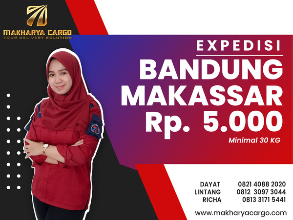 Ekspedisi Bandung Makassar Rp5000 gratis jemput barang