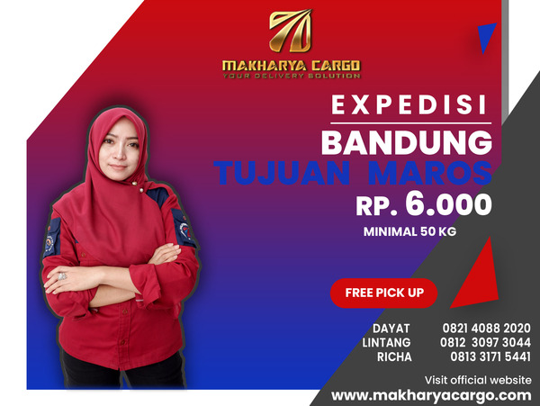 Ekspedisi Bandung Maros Rp6000 gratis jemput barang