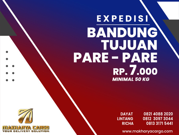 Ekspedisi Bandung Pare-Pare Rp7000 gratis jemput barang