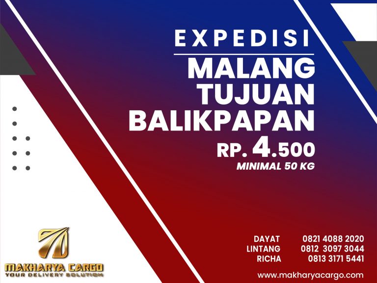 Ekspedisi Malang Balikpapan Gratis Jemput Barang Rp.4500