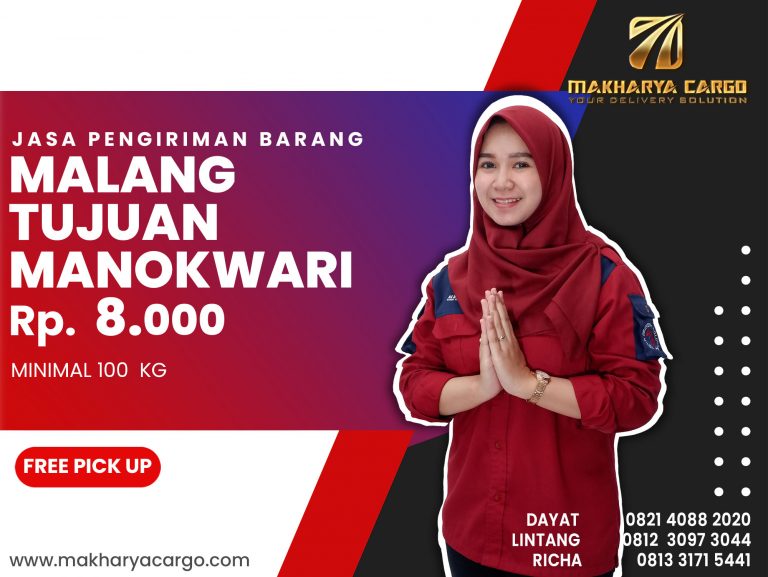 Ekspedisi Malang Manaokwari Ongkir Rp 8.000 Termurah