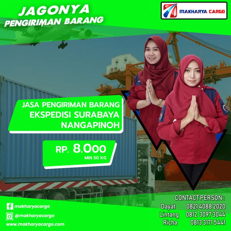Ekspedisi Surabaya Nangapinoh Ongkir Rp 8.000 Termurah