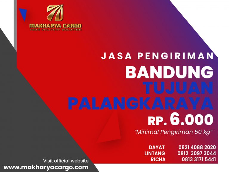 Jasa Pengiriman Bandung Palangkaraya Gratis Jemput Barang 2021