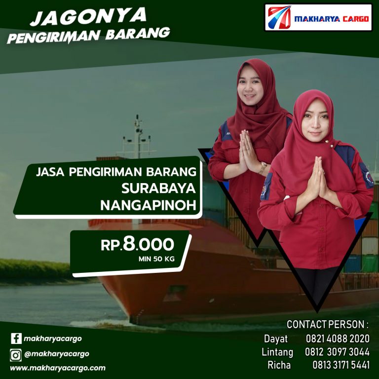 Jasa Pengiriman Surabaya Nangapinoh Ongkir Rp 8.000