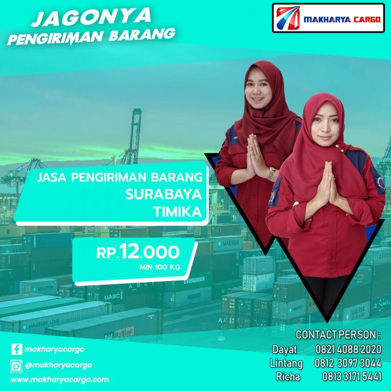 Jasa Pengiriman Barang Surabaya Timika Ongkir Rp 12.000