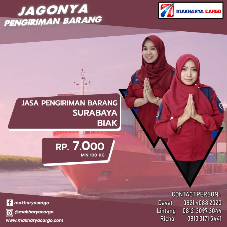Jasa Pengiriman Barang Surabaya Biak Ongkir Rp 7.000