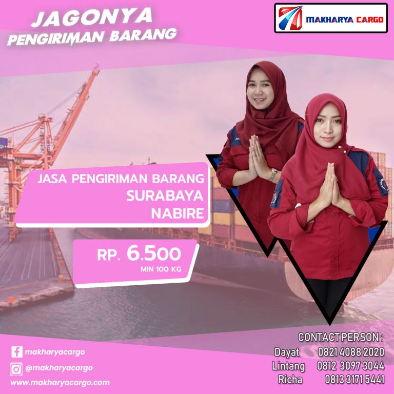 Jasa Pengiriman Barang Surabaya Nabire Ongkir Rp 6.500