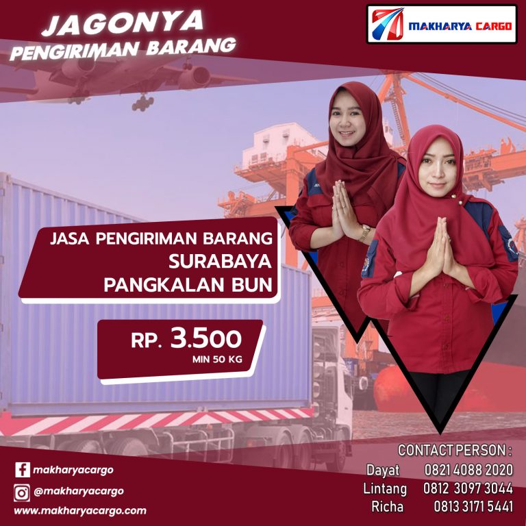 Jasa Pengiriman Surabaya Pangkalan Bun Ongkir Rp 3.500