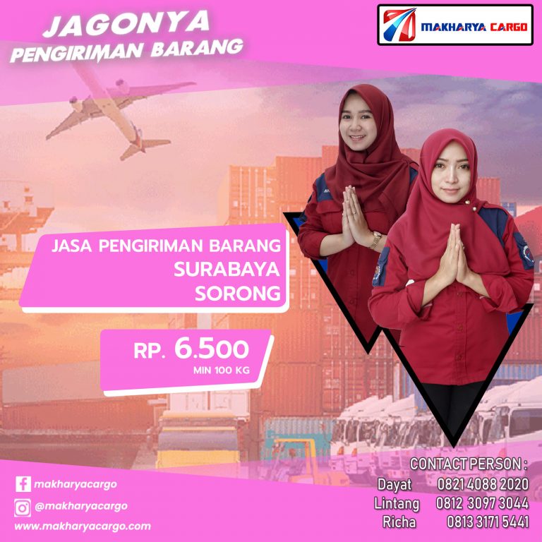 Jasa Pengiriman Barang Surabaya Sorong Ongkir Rp 6.500