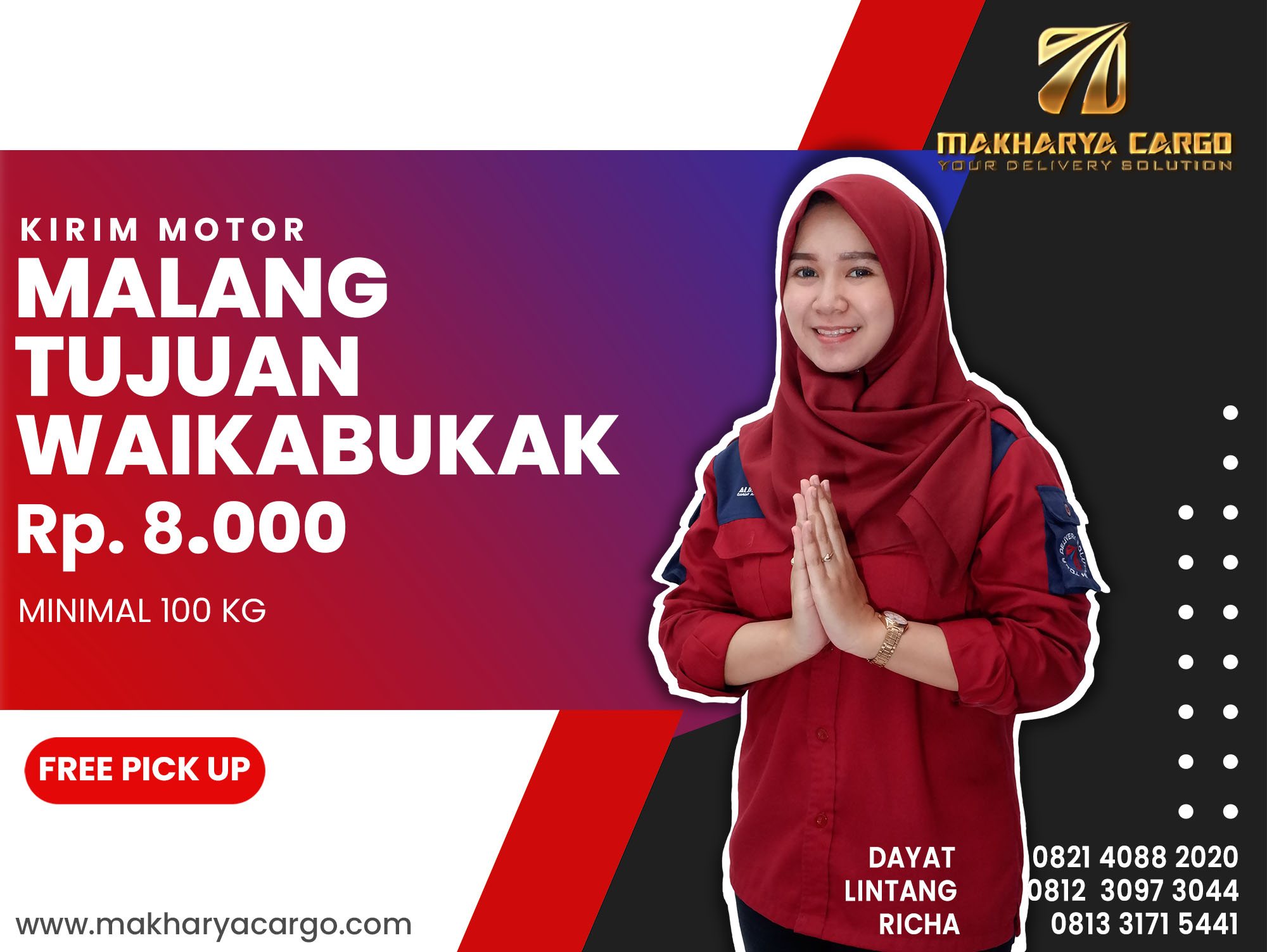 Kirim Motor Malang Waikabukak