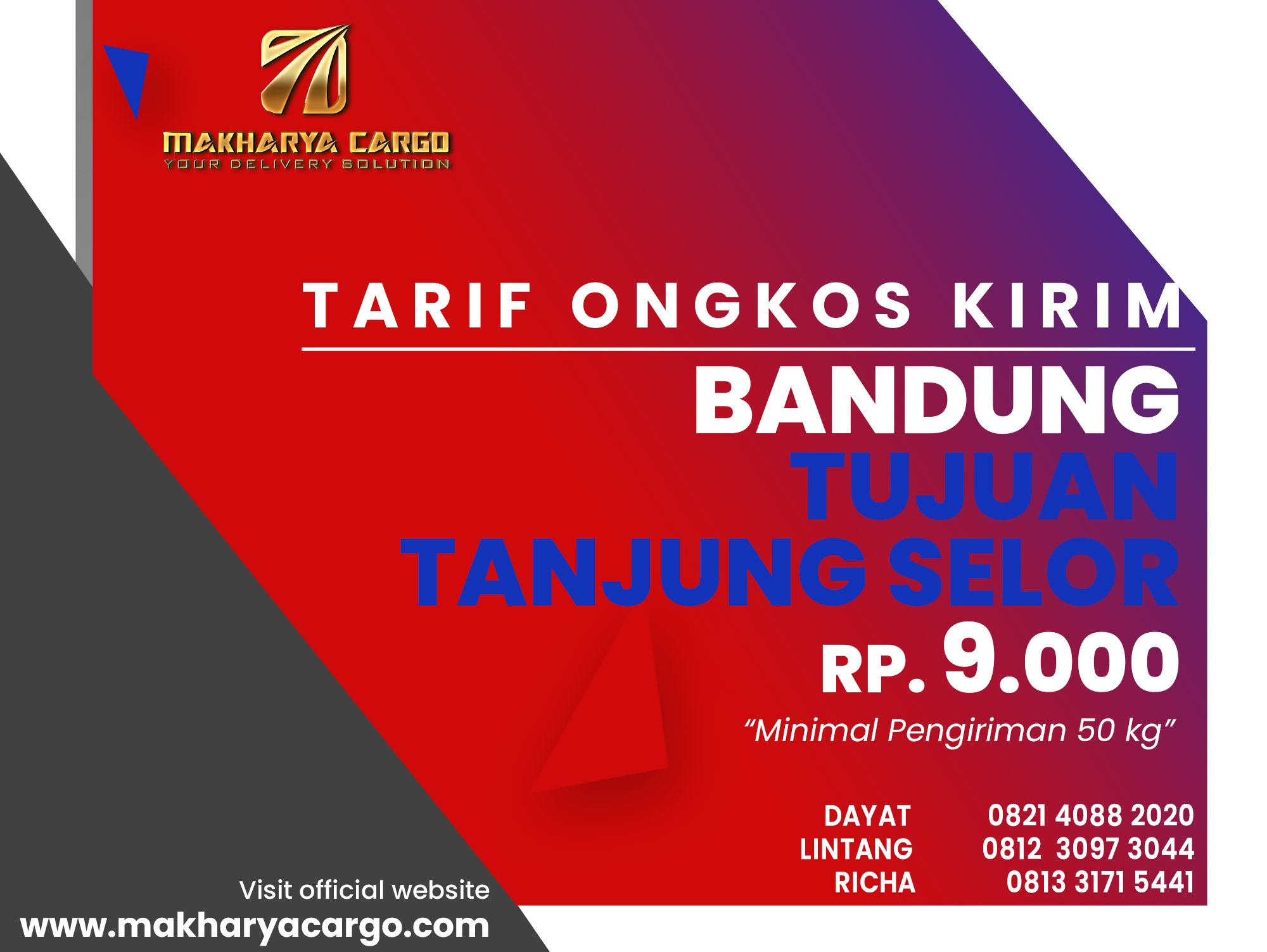Tarif Ongkos Kirim Bandung Tanjung Selor