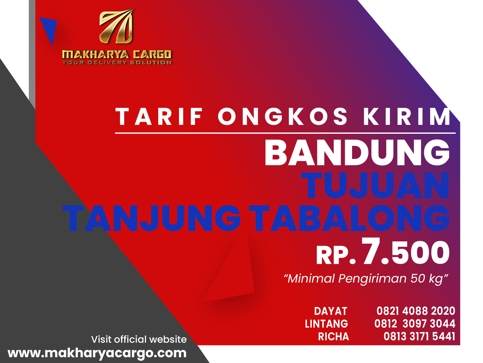 Ongkos Kirim Bandung Tanjung Tabalong