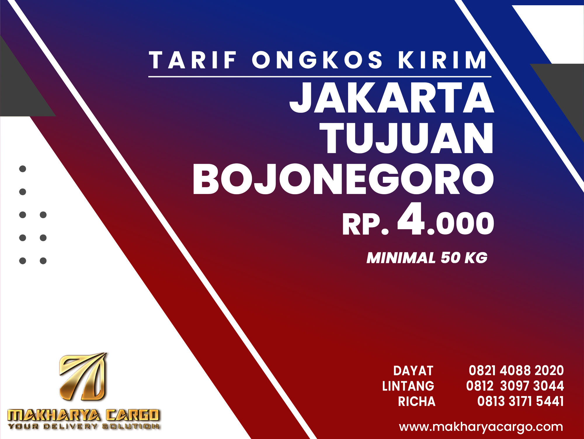 Tarif Ongkos Kirim Jakarta Bojonegoro