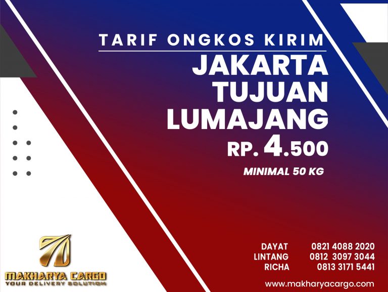 Tarif Ongkos Kirim Jakarta Lumajang Gratis Jemput Barang 2021