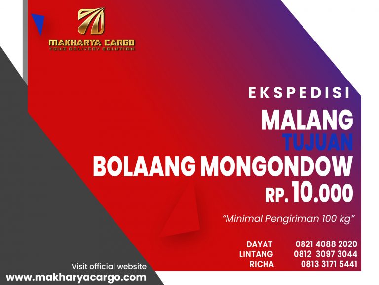 Ekspedisi Malang Bolaang Mongondow Gratis Jemput Barang 2021