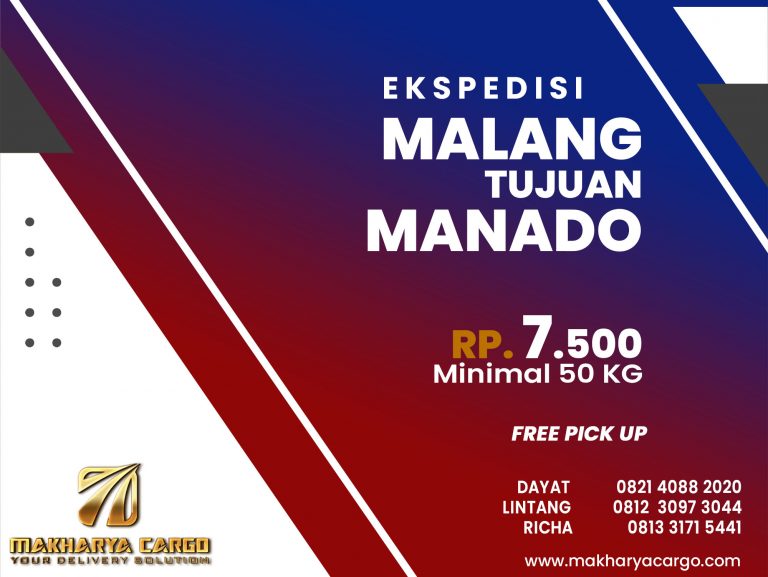 Ekspedisi Malang Manado Gratis Jemput Barang 2021