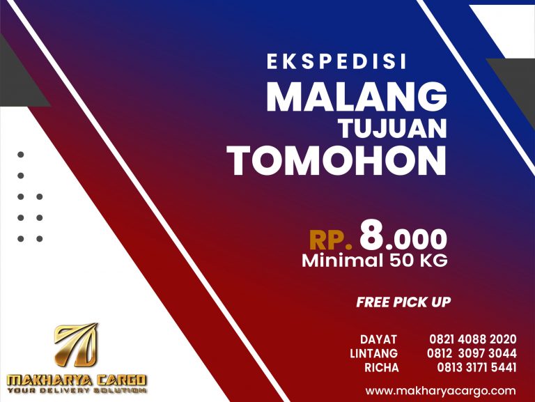 Ekspedisi Malang Tomohon Gratis Jemput Barang 2021