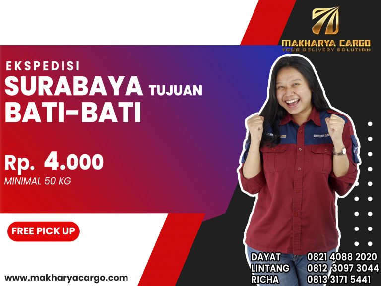 Ekspedisi Surabaya Bati-Bati Gratis Jemput Barang 2021