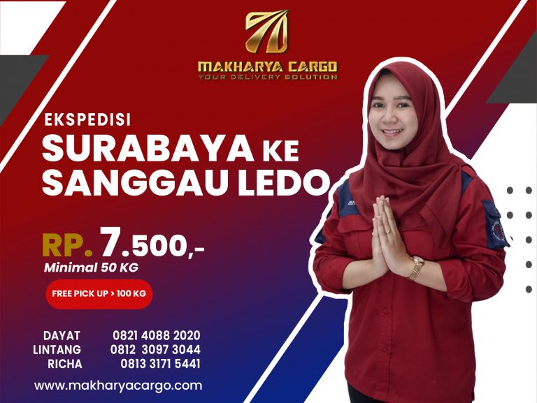 Ekspedisi Surabaya Sanggau Ledo Gratis Jemput Barang 2021