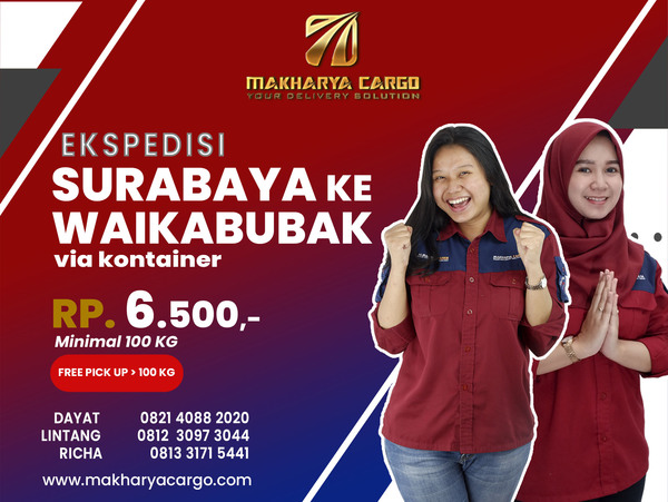 Ekspedisi Surabaya Waikabubak Rp6500 gratis jemput barang