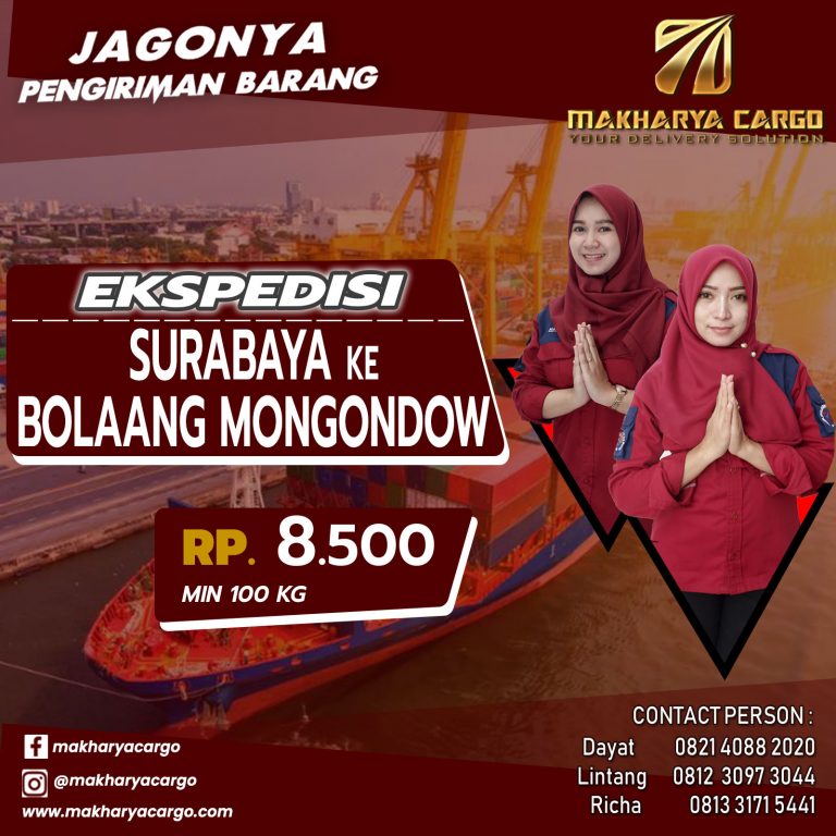Ekspedisi Surabaya Bolaang Mongondow Gratis Jemput Barang 2021