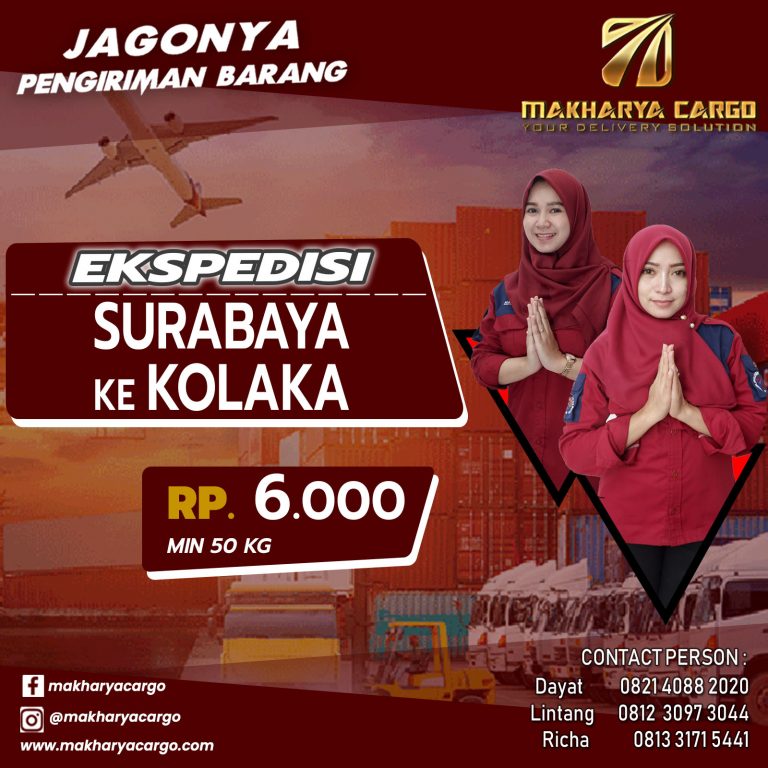 Ekspedisi Surabaya Kolaka Gratis Jemput Barang 2021