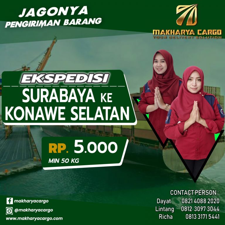 Ekspedisi Surabaya Konawe Selatan Gratis Jemput Barang 2021