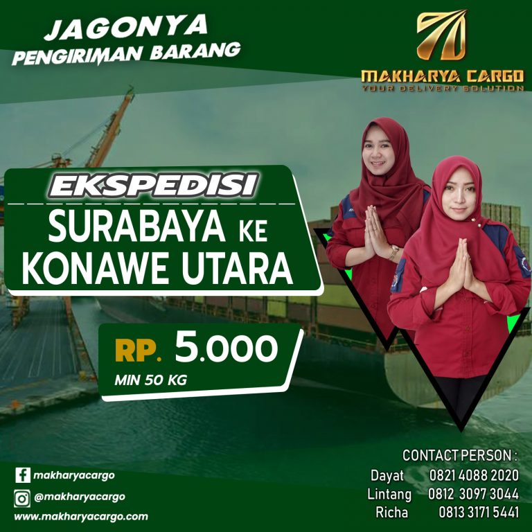 Ekspedisi Surabaya Konawe Utara Gratis Jemput Barang 2021