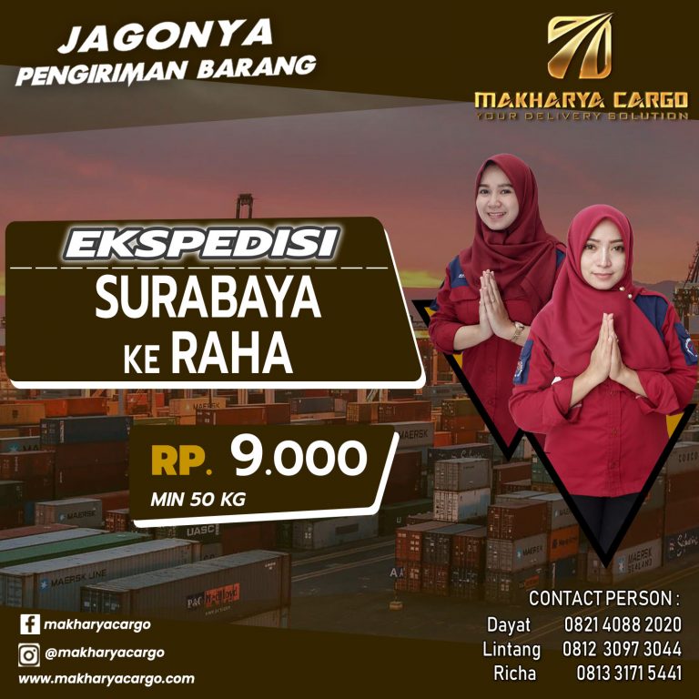 Ekspedisi Surabaya Raha Gratis Jemput Barang 2021