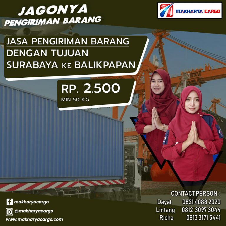 Jasa Pengiriman Surabaya Balikpapan Gratis Jemput Barang 2021
