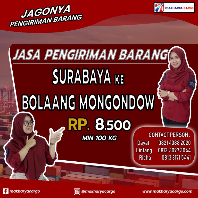 Jasa Pengiriman Surabaya Bolaang Mongondow Gratis Jemput Barang 2021