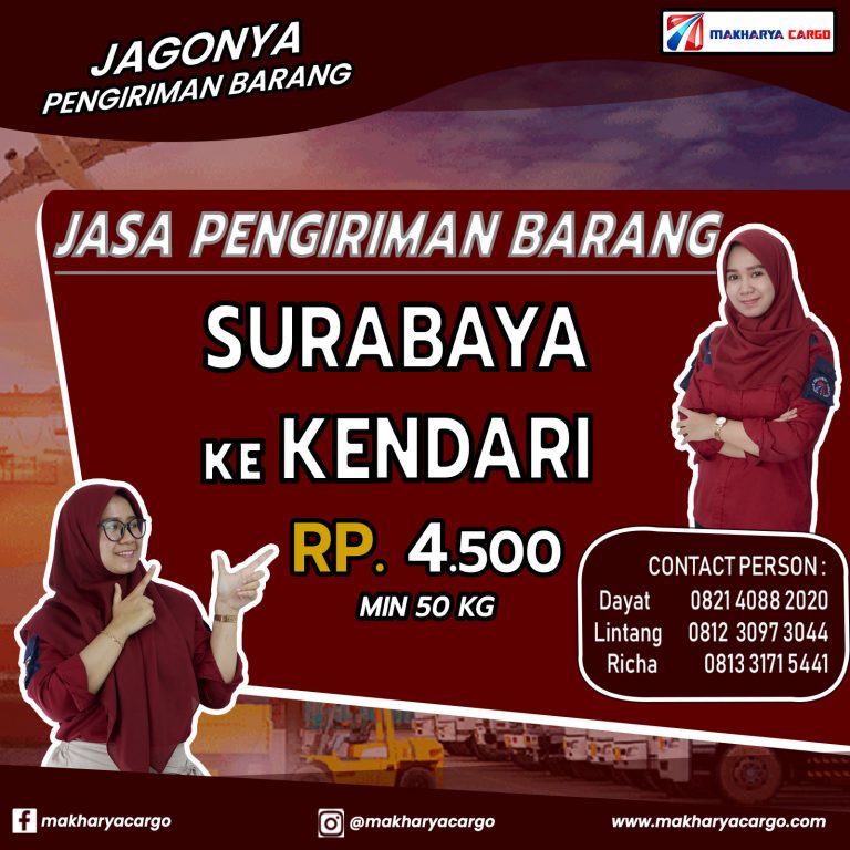 Jasa Pengiriman Barang Surabaya Kendari Gratis Jemput Barang 2021
