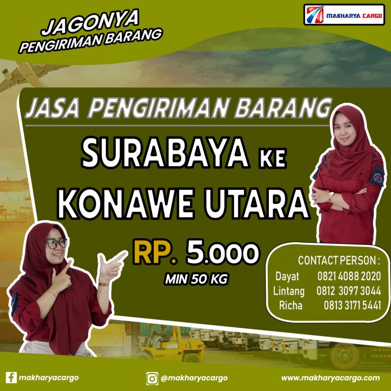 Jasa Pengiriman Barang Surabaya Konawe Utara Gratis Jemput Barang 2021
