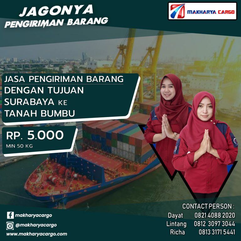 Jasa Pengiriman Surabaya Tanah Bumbu Free Pick Up 2021