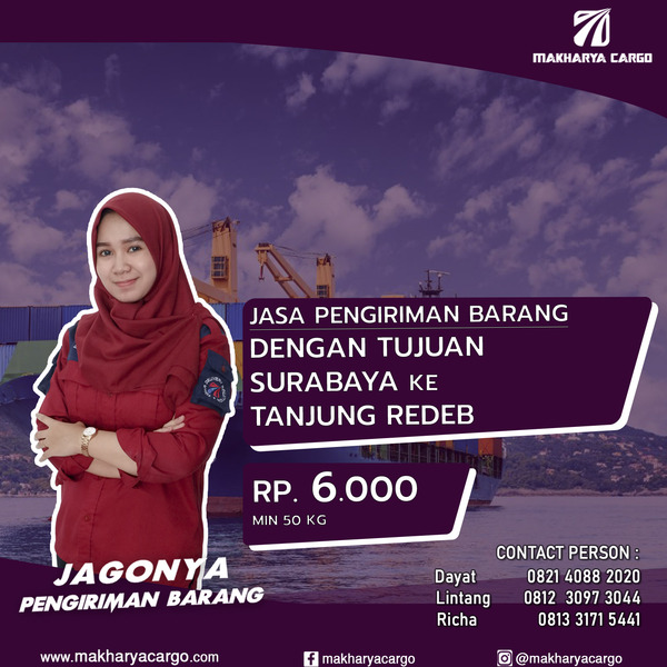 Jasa Pengiriman Barang Surabaya Tanjung Redeb Rp6000 gratis jemput barang