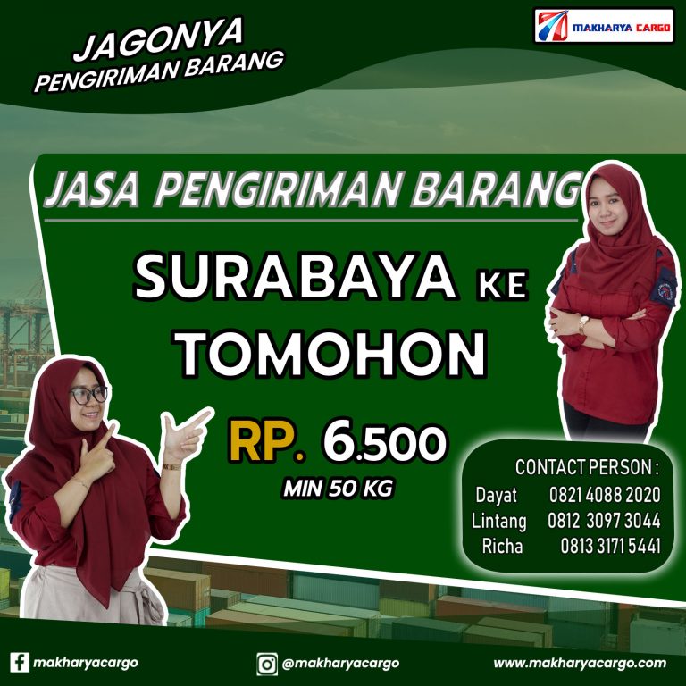 Jasa Pengiriman Barang Surabaya Tomohon Gratis Jemput Barang 2021