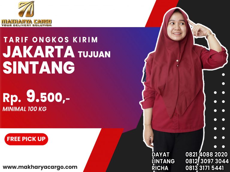 Tarif Ongkos Kirim Jakarta Sintang Gratis Jemput Barang 2021