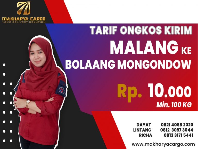 Tarif Ongkos Kirim Malang Bolaang Mongondow Gratis Jemput Barang 2021