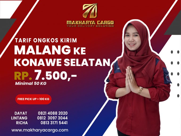 Tarif Ongkos Kirim Malang Konawe Selatan Gratis Jemput Barang 2021