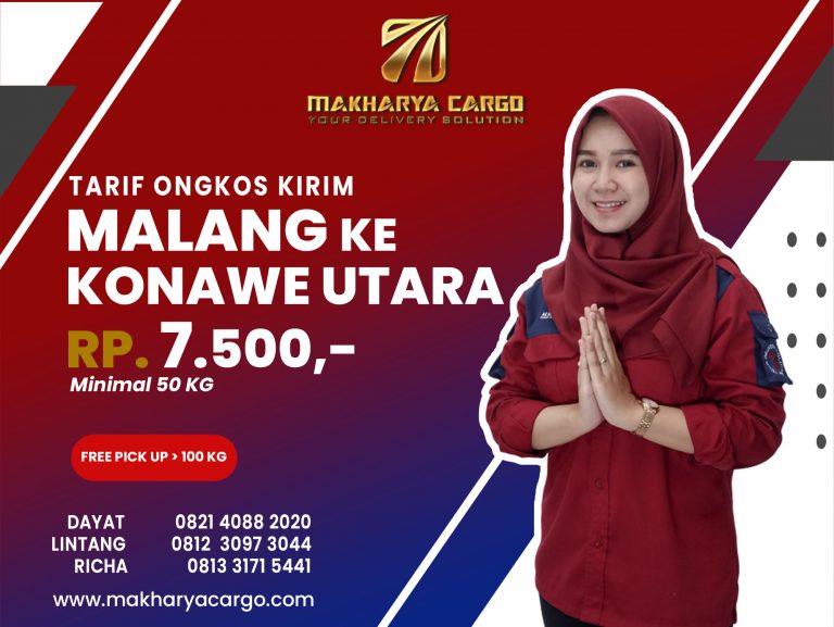 Tarif Ongkos Kirim Malang Konawe Utara Gratis Jemput Barang 2021
