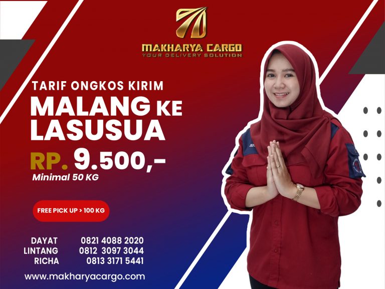 Tarif Ongkos Kirim Malang Lasusua Gratis Jemput Barang 2021