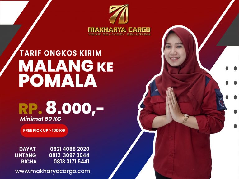 Tarif Ongkos Kirim Malang Pomala Gratis Jemput Barang 2021