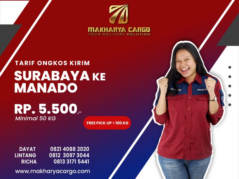 Tarif Ongkos Kirim Surabaya Manado Gratis Jemput Barang 2021
