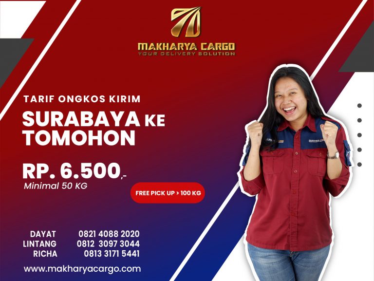 Tarif Ongkos Kirim Surabaya Tomohon Gratis Jemput Barang 2021