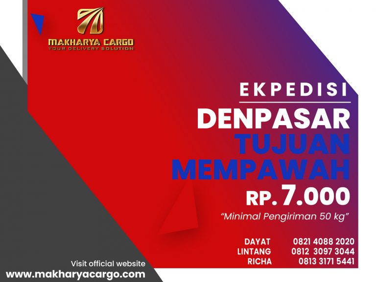 Ekspedisi Denpasar Mempawah Rp7000 gratis jemput barang