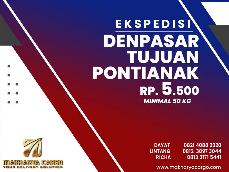 Ekspedisi Denpasar Pontianak Rp5500 gratis jemput barang