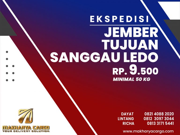 Ekspedisi Jember Sanggau Ledo Gratis Jemput Barang Rp.9500