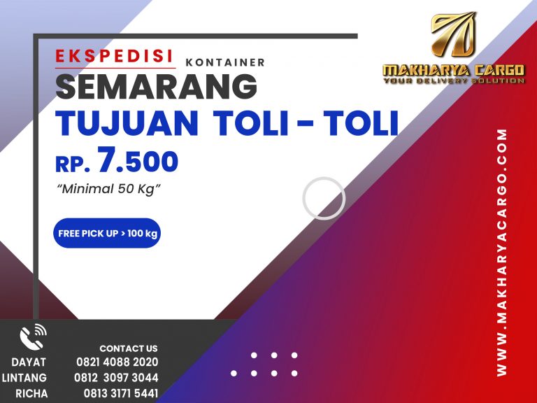 Ekspedisi Kontainer Semarang Toli-Toli Rp7500 gratis jemput barang