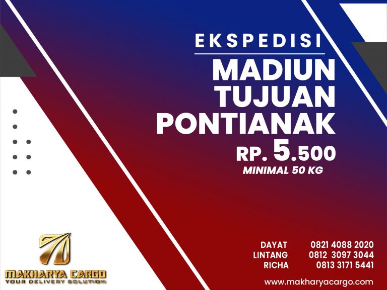Ekspedisi Madiun Pontianak Rp5500 gratis jemput barang