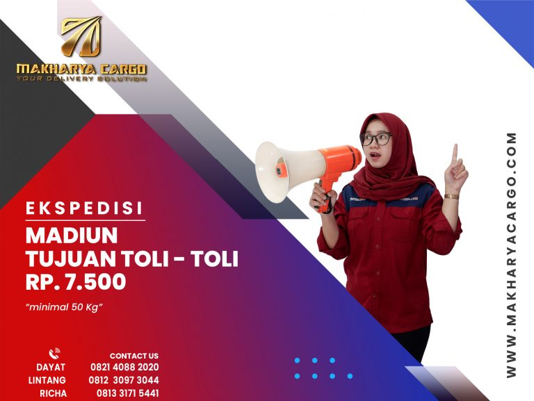Ekspedisi Madiun Toli-Toli Rp7500 gratis jemput barang